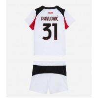 AC Milan Strahinja Pavlovic #31 Vonkajší Detský futbalový dres 2025-26 Krátky Rukáv (+ trenírky)